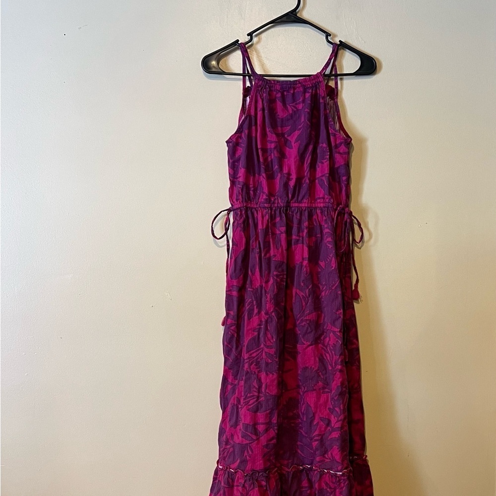 Anthropologie SATURDAY SUNDAY Yasmine Tiered Maxi Dress Tie Waist Sz S Purple - Picture 5 of 7